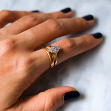 Load image into Gallery viewer, 18K Yellow Gold and Platinum Diamond Ring Size US 6.5