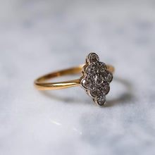 Load image into Gallery viewer, 18K Yellow Gold and Platinum Diamond Ring Size US 6.5
