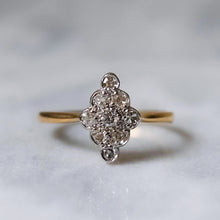 Load image into Gallery viewer, 18K Yellow Gold and Platinum Diamond Ring Size US 6.5