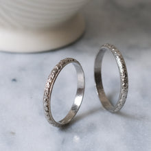 Load image into Gallery viewer, Vintage Platinum Orange Blossom Wedding Band Size US 7.25 / UK O