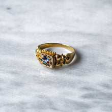 Load image into Gallery viewer, 18K Yellow Gold Georgian Floral Enamel Poison Ring