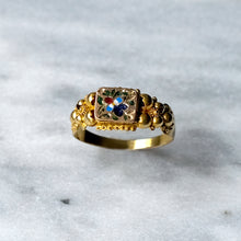 Load image into Gallery viewer, 18K Yellow Gold Georgian Floral Enamel Poison Ring