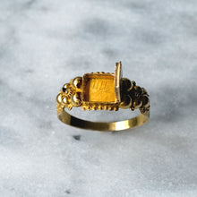 Load image into Gallery viewer, 18K Yellow Gold Georgian Floral Enamel Poison Ring