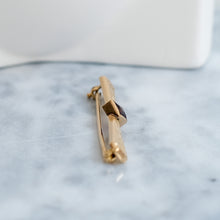 Load image into Gallery viewer, Edwardian 10K Rose Gold Purple Garnet Bar Brooch