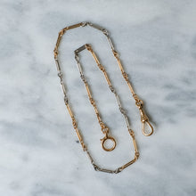 Load image into Gallery viewer, Antique 13 inch 18K Two-Tone Gold Fetter-Link Watch Chain