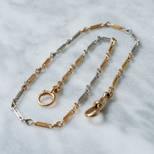 Load image into Gallery viewer, Antique 13 inch 18K Two-Tone Gold Fetter-Link Watch Chain