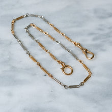 Load image into Gallery viewer, Antique 13 inch 18K Two-Tone Gold Fetter-Link Watch Chain