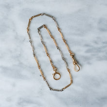 Load image into Gallery viewer, Antique 13 inch 18K Two-Tone Gold Fetter-Link Watch Chain