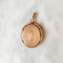 Load image into Gallery viewer, Antique 14K Rose Gold Oval Hand-Engraved Locket