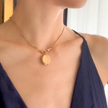 Load image into Gallery viewer, Antique 14K Rose Gold Oval Hand-Engraved Locket