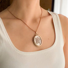 Load image into Gallery viewer, Antique 9K Rose Gold Oval Keepsake Flower Locket