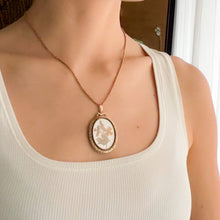 Load image into Gallery viewer, Antique 9K Rose Gold Oval Keepsake Flower Locket