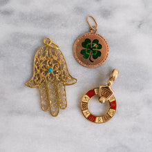 Load image into Gallery viewer, 14K Yellow Gold Enamel Zodiac Wheel Pendant