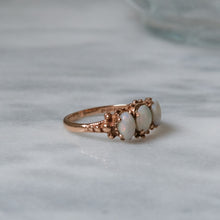 Load image into Gallery viewer, Vintage 9K Rose Gold 3-Stone Opal Ring