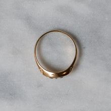 Load image into Gallery viewer, Antique 18K Yellow Gold Sapphire and Diamond Boat Shaped Ring