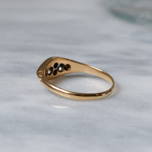 Load image into Gallery viewer, Antique 18K Yellow Gold Sapphire and Diamond Boat Shaped Ring