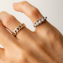 Load image into Gallery viewer, Antique 18K Rose Gold Pearl and Sapphire Ring