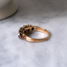 Load image into Gallery viewer, Antique 18K Rose Gold Pearl and Sapphire Ring