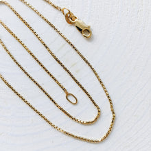 Load image into Gallery viewer, 16 inch 14k Yellow Gold Box Chain, 40.5 cm 1mm Box Chain Necklace