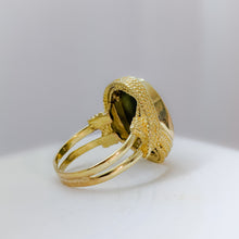 Load image into Gallery viewer, 1960s Vintage 18K Yellow Gold Jade Ring in Size UK M+ / US 6 3/4