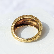 Load image into Gallery viewer, 18K Yellow Gold Hammered Domed Ring in size UK L+ / US 6