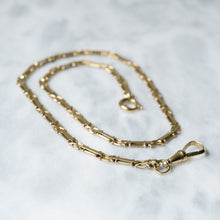 Load image into Gallery viewer, Antique 14.75 inch 14K Yellow Gold Decorative Fetter-Link Watch Chain