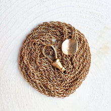 Load image into Gallery viewer, Antique 48 Inch 14K Yellow Gold Long Guard Rope Twist Chain with Slider and 8K Yellow Gold Dog Clip