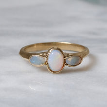 Load image into Gallery viewer, Vintage 9K Yellow Gold 3-Stone Opal Ring