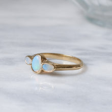 Load image into Gallery viewer, Vintage 9K Yellow Gold 3-Stone Opal Ring