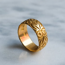 Load image into Gallery viewer, Antique Edwardian Wide Chased Floral Band
