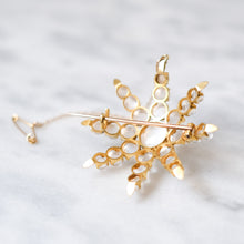 Load image into Gallery viewer, Victorian 15K Yellow Gold Starburst Moonstone Brooch
