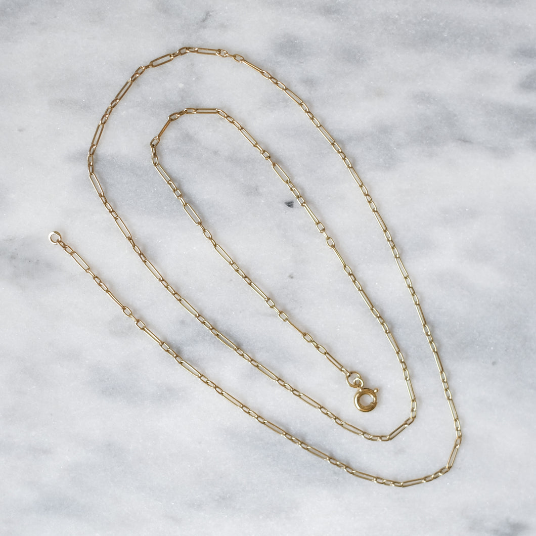 Vintage 19.75 inch 14K Yellow Gold Paperclip-Link Chain, 3.1g