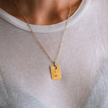 Load image into Gallery viewer, 18K Yellow Gold Rectangle QU&#39;HIER QUE DEMAIN Augis Pendant
