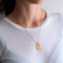 Load image into Gallery viewer, 18K Yellow Gold Rectangle QU&#39;HIER QUE DEMAIN Augis Pendant
