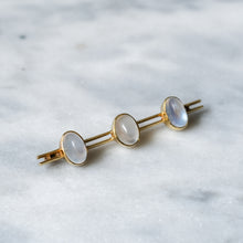 Load image into Gallery viewer, Antique 9K Yellow 3-Stone Moonstone Pendant
