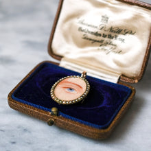 Load image into Gallery viewer, Antique Victorian 9K Rose Gold Lover&#39;s Eye Locket Pendant
