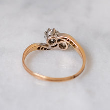 Load image into Gallery viewer, Antique Jugendstil 14K Yellow Gold Diamond Toi et Moi Ring
