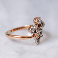 Load image into Gallery viewer, Antique Belle Epoque 14K Rose Gold and Platinum Diamond Bow Ring
