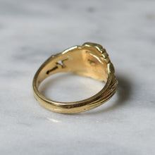 Load image into Gallery viewer, 14K Yellow Gold Swan with Flower Ring 6.93g
