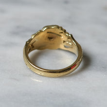 Load image into Gallery viewer, 14K Yellow Gold Swan with Flower Ring 6.93g
