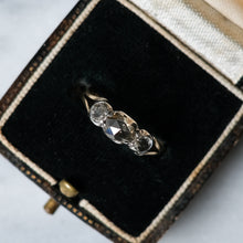 Load image into Gallery viewer, 14K Yellow Gold with Silver 3-Stone Rose-Cut Diamond Ring

