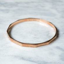 Load image into Gallery viewer, Vintage 9K Rose Gold Greek Key Bangle
