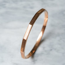 Load image into Gallery viewer, Vintage 9K Rose Gold Greek Key Bangle
