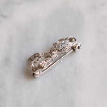 Load image into Gallery viewer, Edwardian / Belle Epoque Platinum Rose-Cut Diamond Bow Brooch
