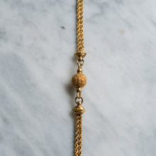 Load image into Gallery viewer, Victorian 15K Yellow Gold Albertina Watch Chain with Textured Ball and T-Bar
