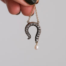 Load image into Gallery viewer, Victorian Gold and Silver Diamond and Pearl Question Mark Pendant
