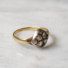 Load image into Gallery viewer, Georgian 18K Yellow Gold Rose Cut Diamond Floral Cluster Ring
