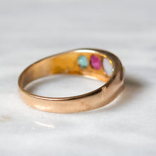 Load image into Gallery viewer, Antique Victorian 9K Yellow Gold ADORE Acrostic Ring
