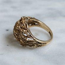 Load image into Gallery viewer, Vintage 9K Rose Gold  Oak Leaf and Acorn Dome Ring
