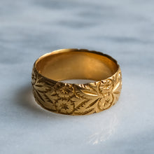 Load image into Gallery viewer, Antique Edwardian Wide Chased Floral Band
